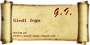 Gindl Inge névjegykártya